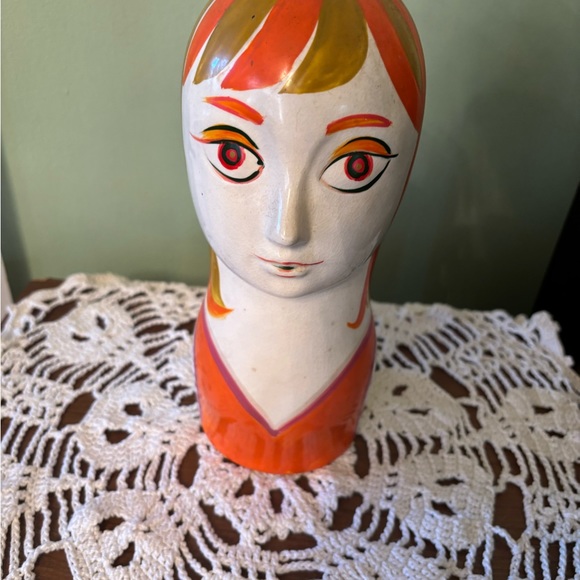 2 Rare Vintage 1970s Ceramic Mod Girl Head Figurines, Takahashi Japan - Picture 8 of 8